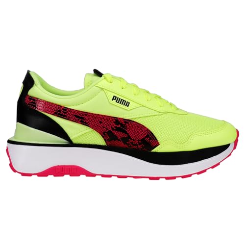 PUMA Womens Cruise Rider E Lights Lace Up Sneakers Shoes Casual - Multi, Yellow