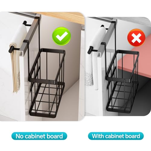 Under Sink Organizer, 2 Pack Hanging Cabinet Door Organizer,Kitchen Cabinet Organizer and Storage with Towel Holder, Over the Cabinet Door Organizers for Fruit, Onion, Potato, for Pantry Bathroom