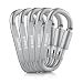 D-FantiX Aluminum Carabiner Clip, D-ring Locking Carabiner Keychain Hook Silver Pack of 5