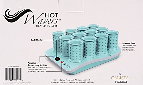calista Hot Wavers Heated Hair Rollers, 2 inch Diameter Rollers (Set of 12)