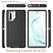 YmhxcY Note 10 Plus Case with Self Healing Flexible TPU Film[2 Pack] and Camera Lens Screen Protective Film[2 Pack], Heavy Protection Cover for Samsung Galaxy Note 10 Plus-Black and Grey