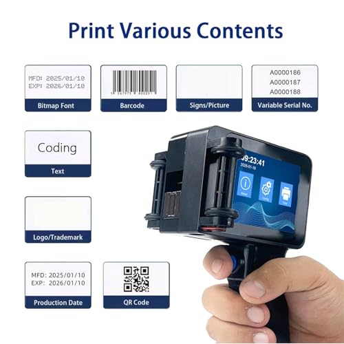 Imprimante à main non cryptée à jet d'encre portable pour impression de texte et QR code - 4