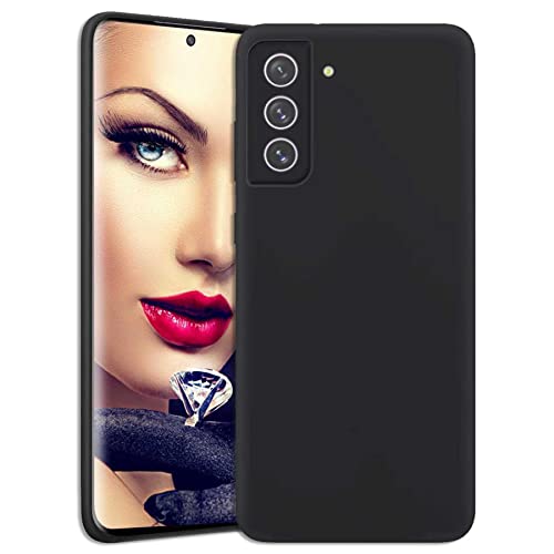 mtb more energy® Coque de protection en silicone souple compatible avec Samsung Galaxy S21 FE (6,4") - Noir - Ultra Silk Touch - Coque de protection en silicone liquide Cover