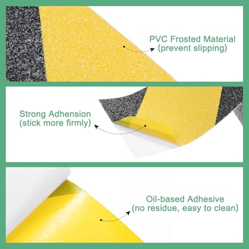 Image of M METERXITY 1-Pack Grip Tape, 2Inch x 16.4ft /50mm x 5m Anti Slip Traction Tape for Stair Steps /Indoor /Outdoor, Non Skid Adhesive Stair Tread Tape [Black /Yellow]
