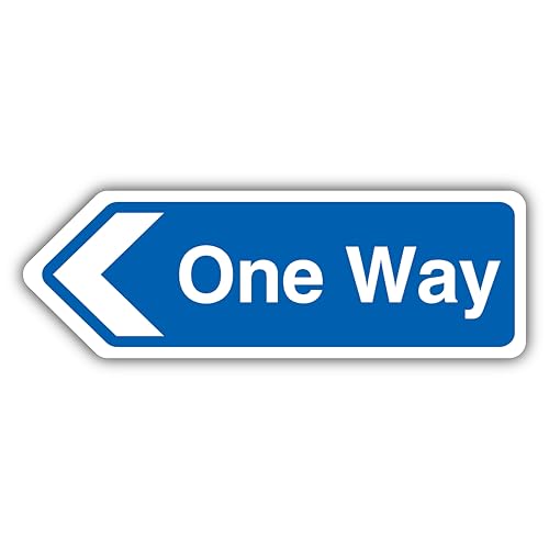 V Safety One Way Arrow Left - Shaped Sign 300 x 100 mm - 2mm Rigid Plastic