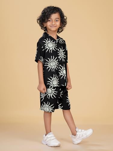 Image of Ninos Dreams Boys Cotton Rayon Coord Set with shorts /Holiday Shirt & Shorts
