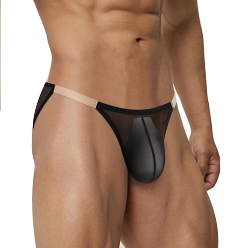 Men's Sexy Briefs mesh Underwear Low Rise Bikini for Men mens see through underwear2