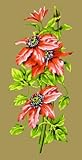 ricamo Generico Mezzopunto mezzo punto stampato a colori completo di matassine Fiori 18 x 34 disegno ricamabile