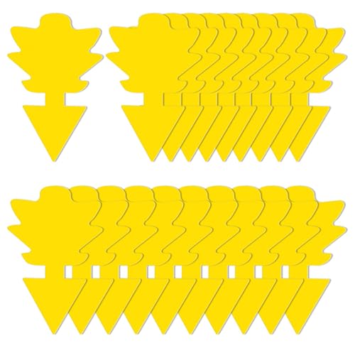 RUN HELIX 20 PCS Dual-sided Fruit Fly Traps, Yellow Fungus Gnat Sticky Catcher For Indoor and Outdoor Insects, Waterproof Fly Stickers for Mosquitos, Flying Aphid, Whiteflies, Fruit Flies and Vermin