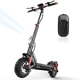 E Scooter mit Straßenzulassung, 80 KM Reichweite & 11 Zoll Offroad-Reifen, Klappbarer Elektroroller mit Dualfederung, Blinker & App, Leistungsstarker Elektroscooter für Stadt & Gelände