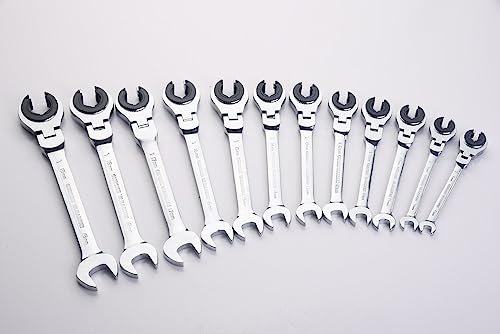 Flzosper 14Mm Metric Fix Tubing Wrench，Flex-Head Gear Wrench, Ratcheting Fix Combination Wrench Spanner #TOP3