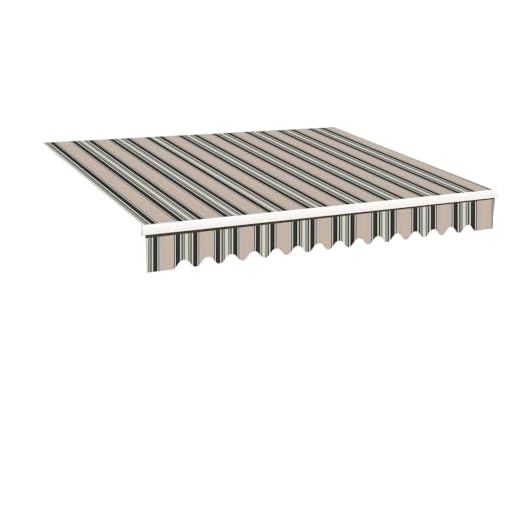 Green Bay 4x3m Garden Awning Replacement Fabric Top Cover Front Valance Multi-Stripe