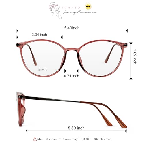 Image of Sumato Blue Light Blocking Glasses for Men and Women, Round Frame with Non-prescription Clear Lenses Eyewear Eyeglasses