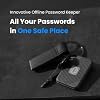 Offline Password Keeper Secure Bluetooth Drive with Autofill, Store 1,000 Credentials, Military-Grade Encryption for Safe Password Management (Black)