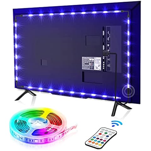 LED TV Backlights, 2.2M TV LED Lights USB Powered for 40-60 Inch TV, LED Strip Lights with Remote , Adjustable Brightness 16 Colors and 4 Modes Lights Bias Lighting Kit for TV, Monitor, Computer Cover