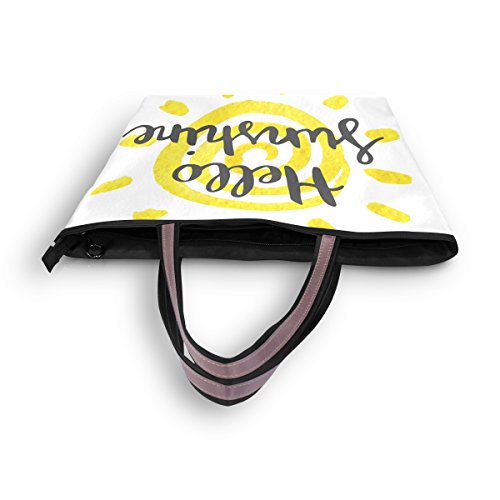 Beach Bag Hello Sunshine Partern Large Tote Top Handle Shoulder Bags4