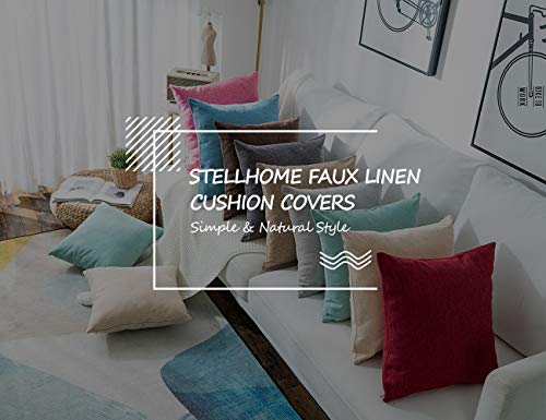 Stellhome Rectangle Farmhouse Burlap Throw Pillow Covers Solid Linen Pillowcase For Bed Couch Sofa Bench, Set Of 2, 12 X 20 Inch (30 X 50 Cm), Natural Linen #TOP5