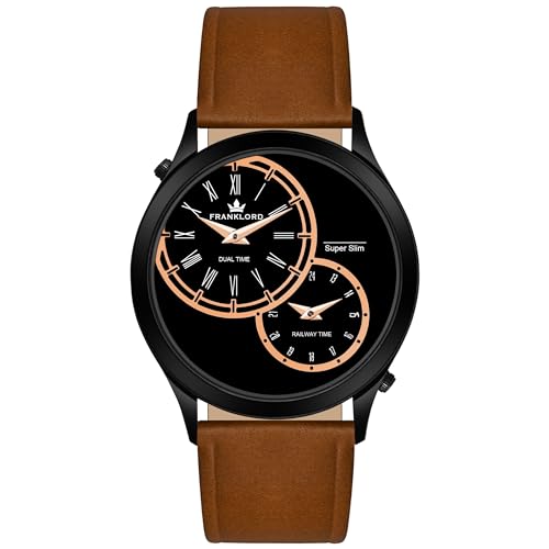 Franklord Harmony Super Slim Series Analog Watch for Men Featuring a Round Dial with Day and Date Function Premium Leather Strap Stylish Wristwatch Ideal for Everyday Wear for The Modern Man (B0CLVJ8V63) Amazon Price History, Amazon Price Tracker