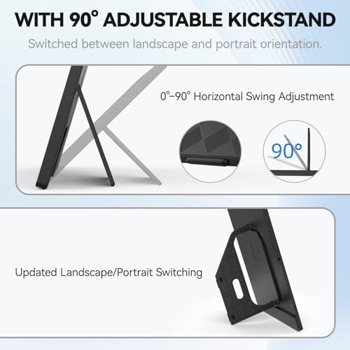 Image of Intehill 14 inch Portable Monitor, 1200P Self-Standing Portable Screen with Full Laminated Tempered Glass, 16:10 USB-C HDMI External Display with Speakers, Travel Monitor Second Screen for Laptop, F14ZA | Full Laminated Tempered Glass, 16:10 USB-C HDMI External Display w /Speakers, Travel Laptop Monitor Second Screen, F14ZA