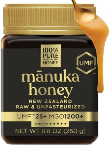 100% Pure New Zealand Honey UMF25+ MGO 1200+ Certified Raw Honey 8.8 Oz Jar