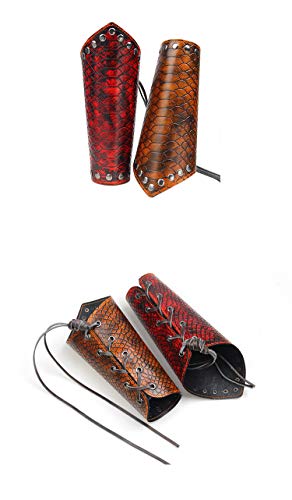 image for VolksRose Leather Archery Arm Guard, Adjustable Hunting Shooting Arm G