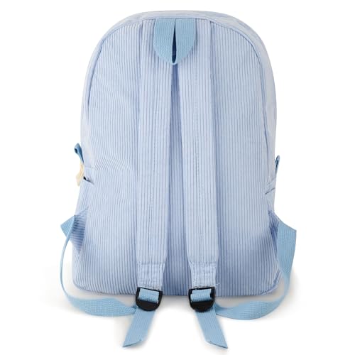 Pekdi Personalized Corduroy Backpack Custom Embroidered Name Aesthetic 15in Large College Cream Backpack Laptop Bag Book Bag Lightweight Daypack Casual Travel Bag for Men Women4