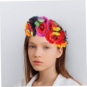 Holibanna Serre Tête Fleur Mexicaine Simulé Pour Jour Des Morts Accessoire Coiffure Unique Pour Fête Costume Mascarade 9X7X2.5 Pouces