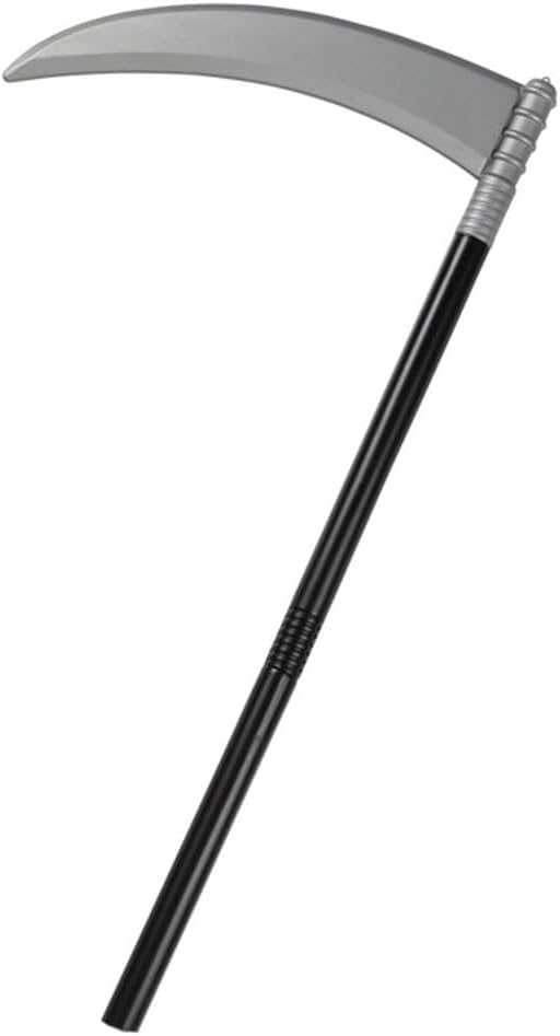 Giant Plastic Grim Reaper Scythe Costume Accessory Prop Silver, Black
