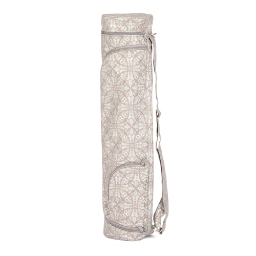 YOGATERIA Bodhi Bolsa Tapete de Yoga Porta Mat Yoga | Estampada Maharaja 100% algodão | com bolsos e alça ajustável (raja/nude, 60 cm)