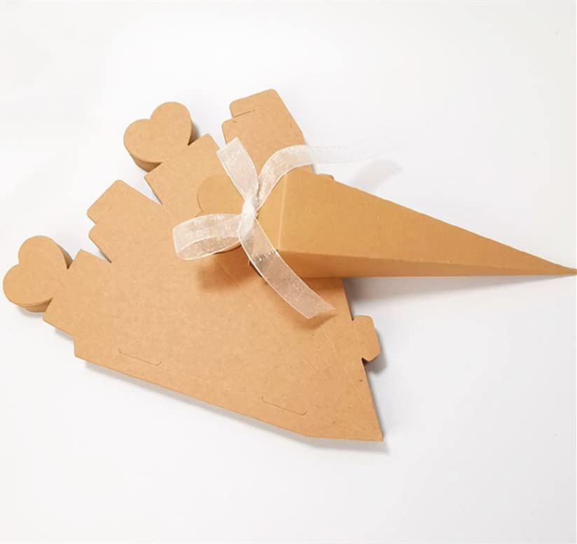 50PCS Scatola di Caramelle a Cono con Nastro, Scatola | FindTheDeal