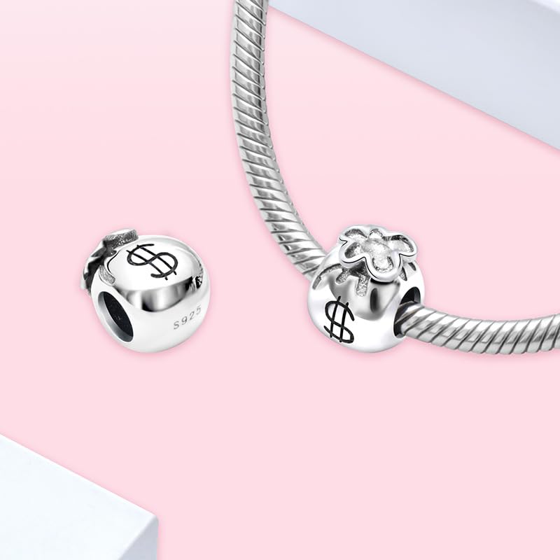 925 Sterling Silver Money Bag, Dollar, Las Vegas, Lucky Charm USA Symbol for Pandora Charm Bracelet4