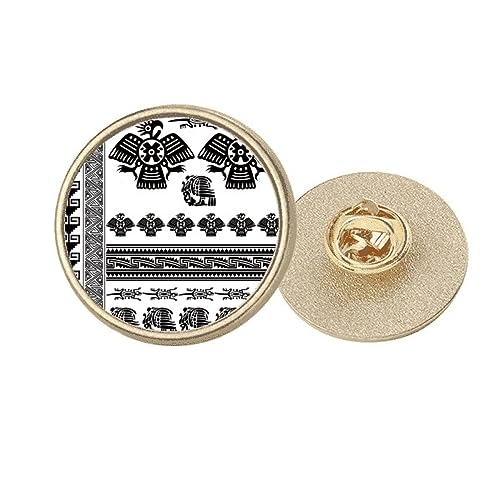 Broche ronde égyptienne en métal doré avec motif pharaon pour vêtement taille M