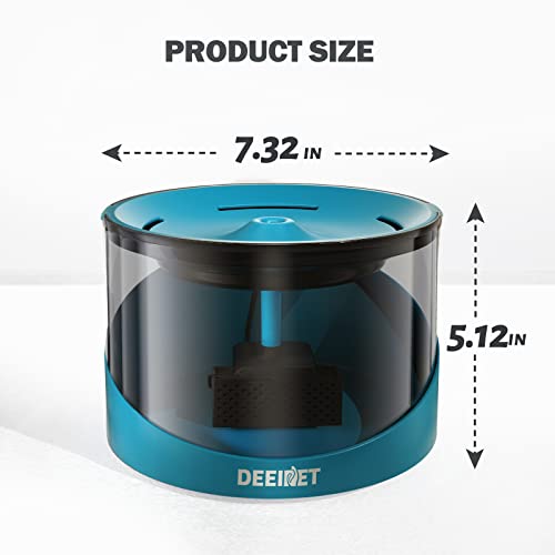 Deeipet Fountain, 2.2L/74Oz Ultra Quiet Water Bowl With Filter, Automatic Fountain With An Adapter And Colorful Led Indicator, For Dogs, And Small Pets #TOP1