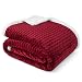 PAVILIA Premium Chevron Sherpa Throw Blanket for Couch Sofa | Super Soft, Plush, Fuzzy Lap Blanket | Reversible Textured Velvet Wine Maroon Burgundy Throw | 50x60 Inches All Season