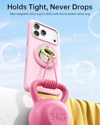 Image of SYNCWIRE Magnetic Phone Ring Holder, for MagSafe Phone Grip Stand Kickstand | 360 Rotation, Double-Sided Magnet, Cell Phone Grip Finger Holder, for iPhone 17 16 15 14 13 12 Pro Max, MagSafe Accessories