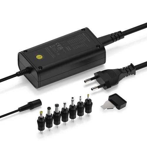 Ansmann 12V Netzteil APS 2250H Netzstecker bis max. 2250mA (7 universal Adapter Stecker) Netzadapter für Elektrokleingeräte von 12-24 Volt regelbar, 1201-0026