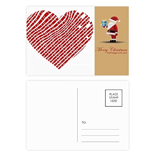 Cartes de Saint-Valentin rouges motif cœur Père Noël pour accompagner un cadeau