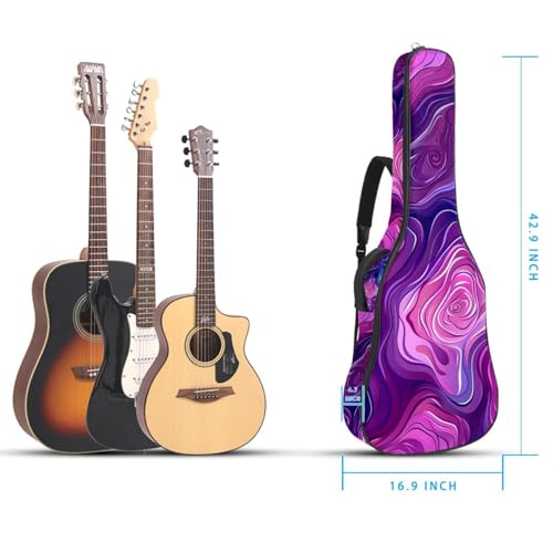 Housse de transport pour guitare acoustique rose abstraite résistante à l'eau - 5