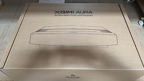 XGIMI Aura 4K UHD Ultra Short Throw Projector for Home Theater I 1800 ISO Lumens HDR10 Integrated 60W Harman Kardon Speaker I Android TV 10.0 I Wireless Casting