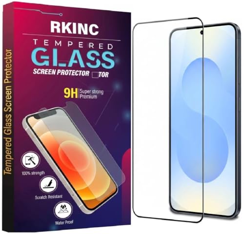 Image of RKINC Tempered Glass for Samsung Galaxy S24 (6.2 Inch) Military Grade Gorilla Screen Protector | With Installation Kit | Edge to Edge Coverage | Black | 2 Pack