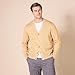 Amazon Essentials Men's V-Neck Cotton Cardigan Sweater, Camel Heather, XX-Large