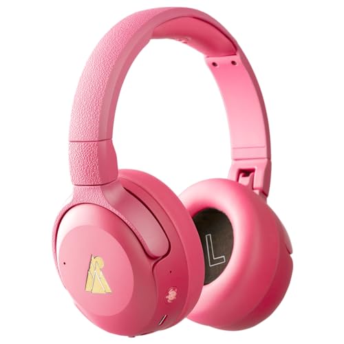 POGS Wireless Over-Ear Noise Cancelling Headphones | The Turtle | Adjustable and Durable Headphones | Volume Limited 85 dB, Microphone | Wireless Music-Sharing Function (rPink)