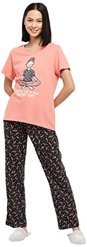 Image of Max Women's Printed Round Neck Half Sleeve Cotton Pyjama Set
