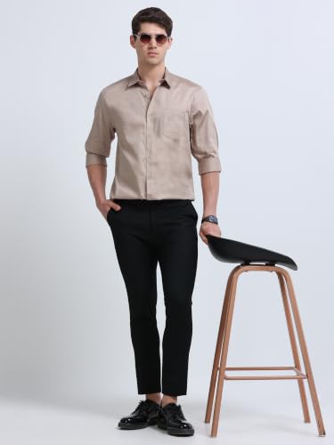 Image of Miraan Men's Satin Long Sleeve Casual Shirt (GASATIN)