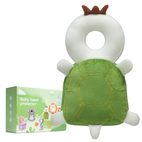 Image of VEEIROC Baby Fall Back Head Protector - Baby Head Protector Backpack for Crawling Walking Gifts, Adjustable Toddlers Head Safety Pad Cushion, Turtle