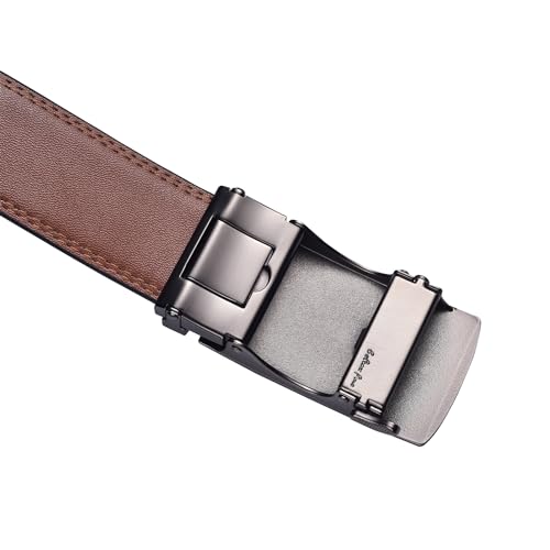 Image of Beltox Men Leather Belt w Slide Ratchet Interchangeable Buckle