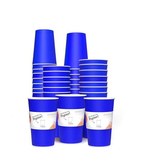 wisefood - Gobelets en papier à bière pong | Gobelets en papier jetables | pour le jeu populaire de beerpong | 400 ml | bleu | sans balles (25 pièces, 400 ml)