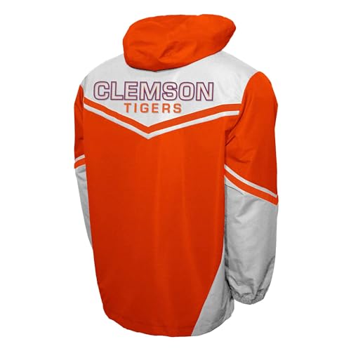 2Bhip NCAA Clemson Tigers Adult Half Zip Water-resistant Windbreaker Hoodie Pullover With Pocket Mens Jackets2