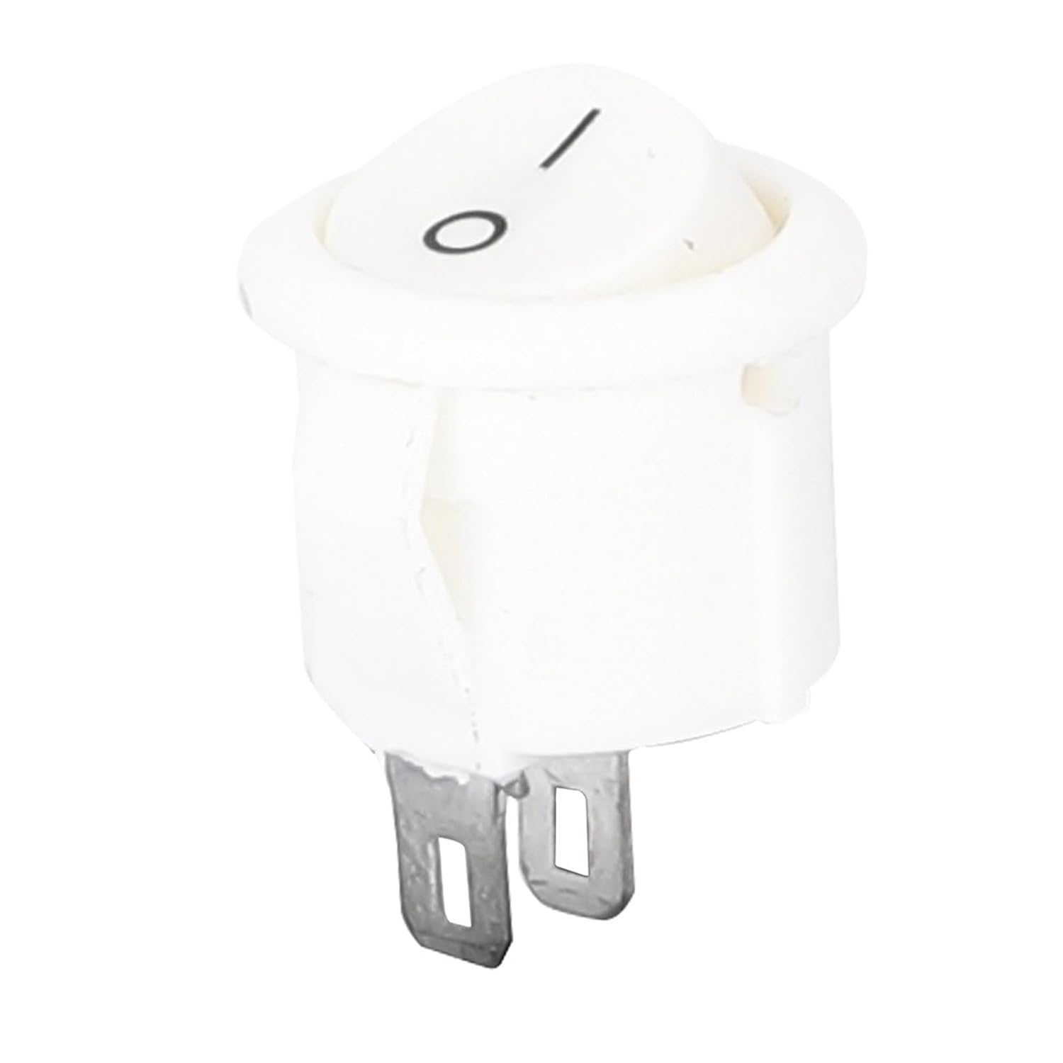 10PCS ON-Off 2Position Plastic Rocker Switch KCD1 20MM Round Shape Rocker Toggle Switch with 2Pin Terminal(QRB1)