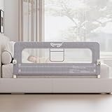 Kincongi Bed Rail for Toddlers, 59 Inch Swing Down Toddler Bed Rails with Wider U-Shape Base, Breathable Baby Bed Rail Guard for King, Queen, Full, Twin Bed Rail for Baby